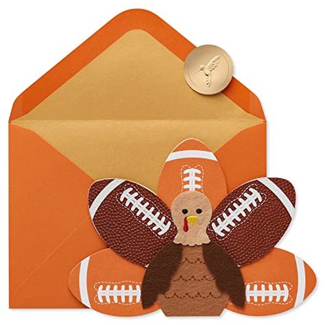 Papyrus Thanksgiving Card (Football Turkey, Grateful for Turkey and Touchdowns) Diy Christmas Gift Tags, Thanksgiving Cards Handmade, Christmas Gift Tags Diy, Turkey Football, Thanksgiving Card, Wrap Gift, Paper Flowers Diy, Thanksgiving Cards, Be Grateful