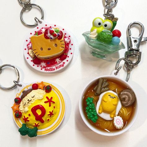 Japanese Keychain, Food Keychains, Sanrio Food, Food Keychain, Food Charms, Kawaii Phone Case, Food Accessories, Keychain Bag, Kawaii Food