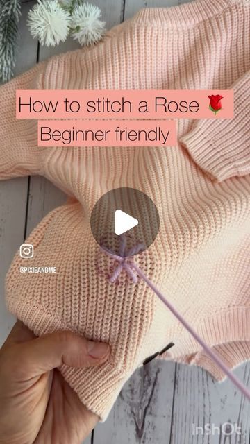 Easy Clothing Embroidery Ideas, Easy Name Embroidery For Beginners, Diy Hand Embroidery Tutorials, Stick And Stitch Embroidery Diy, Embroidered Rose Tutorial, Heart Hand Embroidery, Cute Embroidery On Tshirts, How To Embroider A Rose, Disney Hand Embroidery Diy