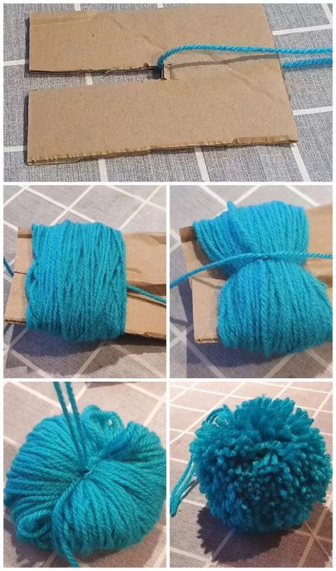 Diy Yarn Pom Pom, Make Pom Poms, Pompon Diy, Diy Pom Poms, Pom Pom Rug, Pom Pom Wreath, Pom Crafts, How To Make A Pom Pom, Diy Pom Pom