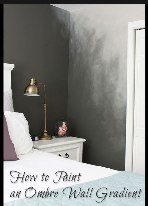 Ombré Wall, Ombre Wall, Focal Wall, Learn To Paint, How To Paint, Charcoal Gray, Different Colors, Light Grey, Tapestry