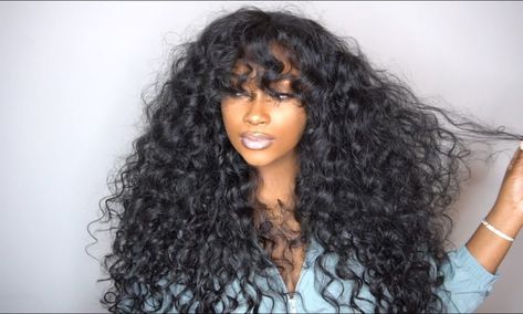 The first part of a woman’s hair that people see when they are admiring her beauty. If you want to ensure your beauty, keep your hair healthy and long so that it can get people’s attention. So now you can understand that it is an integral part of women’s beauty. So if you want to […] Synthetic Curly Wig, Long Curly Wig With Bangs, Deep Wave Wig With Bangs, Curly Weave With Bangs, Curly Sew In With Bangs, Curly Bangstyle Hair Black Women, Curly Wig Install, Curly Hair Sew In, Curly Hair Fringe