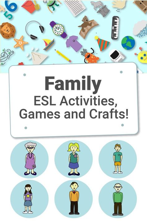 ESL family activities crafts and games for children Speaking Activities Esl Kids, Esol Activities, English Language Activities, English Games For Kids, Speaking Activities Esl, Daily Routine Activities, Teach Family, Crafts For Children, Esl Printables