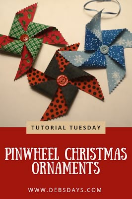 Debs Days: Day 293 of 365 Pinwheel Christmas Tree, Diy Pinwheel, Fabric Christmas Decorations, Sewn Christmas Ornaments, Christmas Fabric Crafts, Fabric Crafts Diy, Fabric Christmas Trees, Diy Christmas Tree Ornaments, Quilted Christmas Ornaments