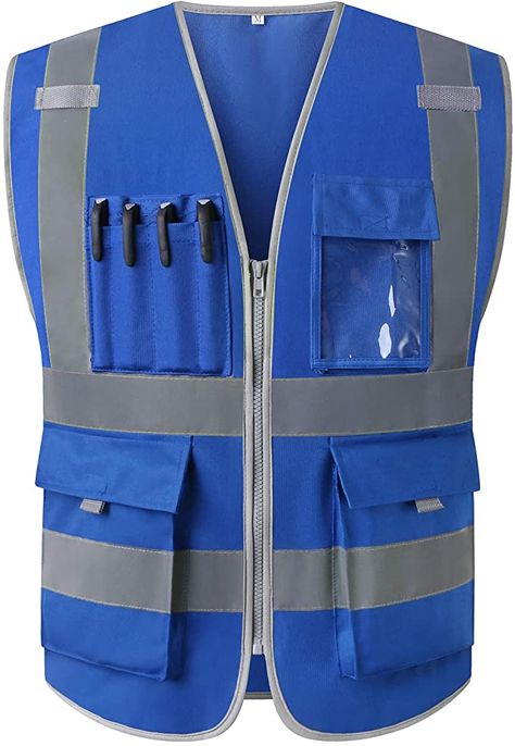 Luxury Functional Vest For Workwear, Functional Vest With Multiple Pockets For Outdoor Work, Construction Uniform, Functional Workwear Vest With Pockets, Construction Clothing, Women Construction, Blue Workwear Vest With Pockets, Construction Vest, Industrial Workwear