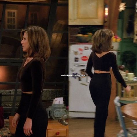 Rachel Green Black Outfit, Outfit Inspirations Edgy, Rachel Greene, Edgy Feminine, Rachel Green Friends, Rachel Green Style, Rachel Green Outfits, Ross And Rachel, Green Outfits