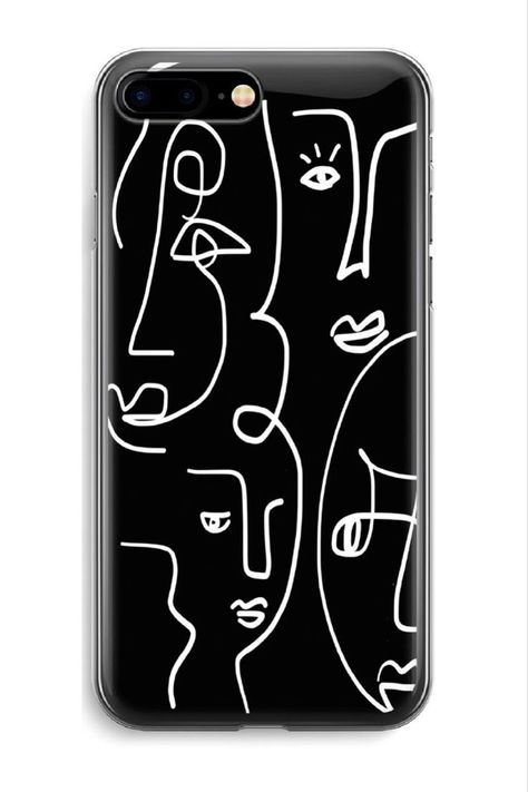 Fall Phone Cases, Faces Illustration, Line Art Painting, Picasso Drawing, Minimalist Phone Cases, Aesthetic Items, Creative Iphone Case, Illustration Colorful, Minimalist Phone