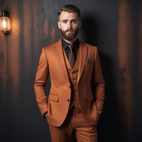 Rust 3 Piece Suits, Men wedding Suits, Slim Fit Suit, Groomsmen Suit, Bespoke For Men - Namaclo by Namaclo on Etsy 3 Piece Suits Men, Rust Suit, Suits Men Wedding, 3 Piece Suit Men, Men Wedding Suits, Suit Groomsmen, Suits Men, Groomsmen Suits, Slim Fit Suit