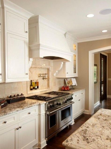 Kitchen Tan Walls Design, Pictures, Remodel, Decor and Ideas - page 9. Wall color-Softer Tan by Sherwin Williams Tan Kitchen, Kitchen Hood Design, Tan Walls, Cabinet Lights, Butlers Pantry, New Kitchen Cabinets, Island Paradise, Kitchen Cabinet Colors, Kitchen Photos