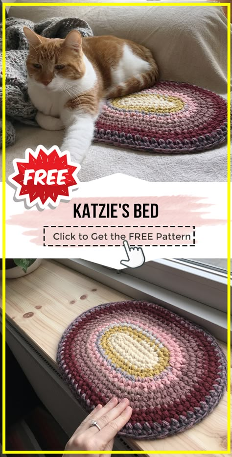 Crochet Oddities, Market Patterns, Pet Bed Pattern, Cat Bed Pattern, Crochet Pets, Puppy Crochet, Crochet Cats, Crochet Cat Bed, Crochet Pet