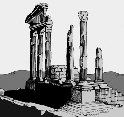 Rome Buildings, Skill Issue, Greek Buildings, Xman Marvel, Colouring Pics, Portal Design, Greek Columns, Perspective Drawing Architecture, Building Drawing