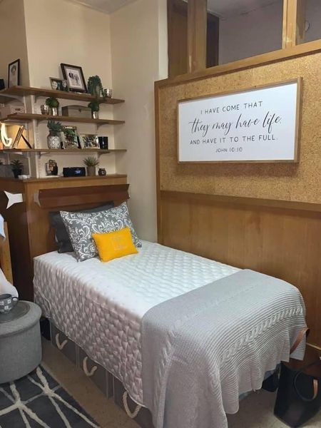 Southwestern University, John 10 10, Dorm Room Ideas, Dorm Ideas, Dorm Room, Room Ideas, University, Bed, Furniture