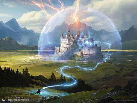 Greg Rutkowski, Mtg Art, Landscape Designs, Fantasy City, Fantasy Castle, Fantasy Story, Fantasy Setting, Fantasy Places, Bob Ross