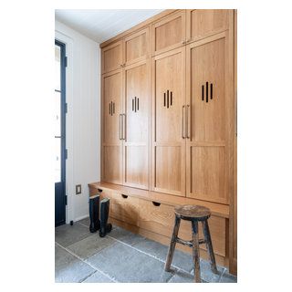 Lutherville Luxury - Transitional - Entry - Baltimore - by Kelly Mathioudakis Interior Design | Houzz Mudroom Storage Lockers, Mudroom Storage Ideas, Mudroom Addition, Transitional Entry, Small Mudroom Ideas, Mudroom Storage, Slate Floor, Perry Homes, Mudroom Lockers