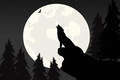 cute wolf and moon silhouette Howling Wolf Silhouette, Wolf And Moon, Cute Wolf, Wolf Silhouette, Moon Silhouette, Howling Wolf, Wolf Moon, Tree Saw, Wolf Howling