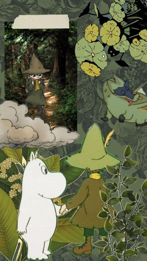 Snufkin from moominvalley Moomin And Snufkin Wallpaper, Moomin Wallpaper, Cottagecore Forest, Studio Ghibli Background, Moomin Valley, Tove Jansson, Fairytale Art, Nature Aesthetic, Studio Ghibli