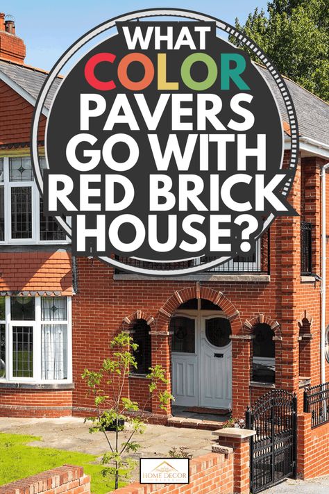 Pavers To Go With Red Brick House, Landscaping Rocks With Red Brick House, Pavers With Red Brick House, Red Brick House Landscaping Ideas, Red Brick Landscaping Ideas, Landscaping For Red Brick House, Red Brick House Landscaping, Landscaping Driveway, Orange Brick Houses