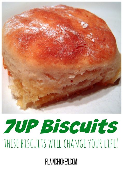 7up Biscuits - THE BEST biscuits EVER! We make these at least twice a week. So quick and easy! 7up Rolls Recipe, 7 Up Rolls, 7up Rolls, 7up Biscuits Recipe, 7up Biscuit, Seven Up Biscuits, 7 Up Biscuits, 7up Biscuits, Baking Biscuits