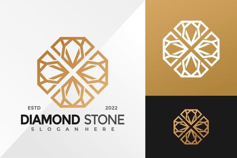 Luxury Diamond Stone Jewelry Logo Design Vector illustration template Jewelry Logo Design Ideas Simple, Gem Logo, Logo Diamond, Jewelry Logo Design, Jewelry Design Studio, Illustration Template, Diamond Logo, Ads Design, Banner Ads Design