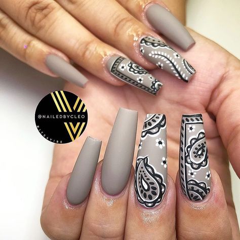 Bandana Nails, Trend Nails, Halloween Acrylic Nails, Nail Trend, The Dip, Nails Manicure, Dip Powder Nails, Dipped Nails, Dream Nails