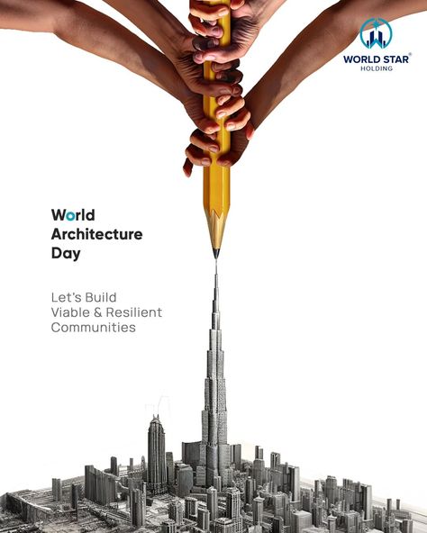 On this World Architecture Day, let us celebrate architects and join hands with them to build viable & resilient communities as well as bridge the urban-rural divide. . . . . . . . . #WorldArchitectureDay #Architects #CommunityBuilding #ResilientCommunities #UrbanRuralDivide #SustainableDesign #CityPlanning #ArchitecturalInnovation #worldstarholding #dubai #uae Architecture Day Creative Ads, World Architecture Day Creative Ads, World Architecture Day Poster, Architecture Day Poster, Join Us Poster Design, World Architecture Day, Creative Billboard, Email Newsletter Inspiration, Architecture Day