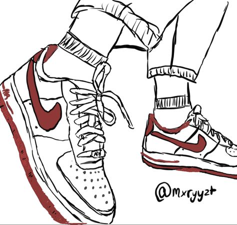 Air Force 1 Drawing, Air Force Drawings, Nike Air Force High Tops, Air Force High Tops, Nike Drawing, Nike Air Force High, Feet Drawing, Shoe Sketches, Air Force Ones