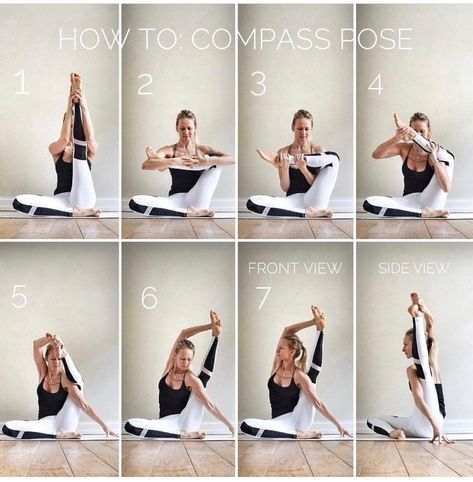 Compass Pose, Beautiful Pose, Bed Yoga, Yoga Master, Puppy Pose, Yoga Poses Advanced, Yoga Tutorial, Yoga Beginners, Yoga For Back Pain