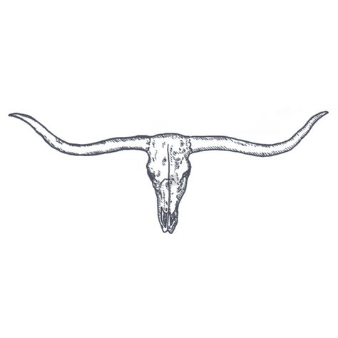 Small Longhorn Skull Tattoo, Country Tramp Stamp Tattoos, Longhorn Horns Tattoo, Long Horn Tattoo Outline, Longhorn Tattoo Outline, Longhorn Tattoo Under Breast, Long Horns Tattoo, Texas Long Horn Drawing, Long Horn Back Tattoo