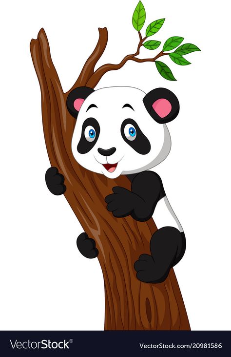 Panda Climbing, Sticker Panda, Panda Facts, Climbing A Tree, Pandas Playing, Panda Cartoon, Wall Stickers Animals, Wall Decal Nursery, Panda Baby