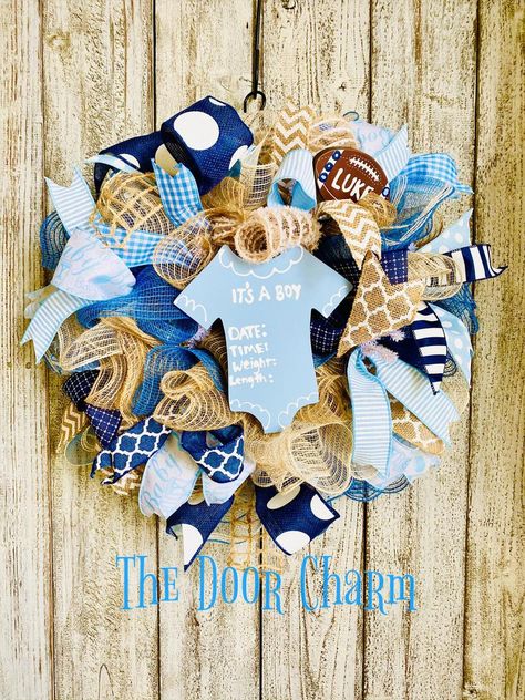 Baby Boy Wreath new baby wreath welcome baby baby decor | Etsy Baby Wreath For Hospital Door, New Baby Wreath, Hospital Door Wreaths, Baby Wreaths, Baby Boy Wreath, Deco Mesh Wreaths Diy, Baby Wreath, Hospital Door, Mesh Wreath Diy