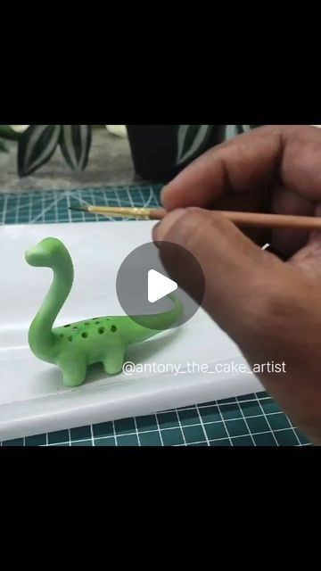 How To Make Dinosaur Fondant, Fondant Dinosaur Tutorial, Dinosaur Dessert Table, Fondant Dinosaur, Dinosaur Cake Topper, Fondant Tips, Dinosaur Cake Toppers, Dinosaur Birthday Cakes, Dinosaur Cake