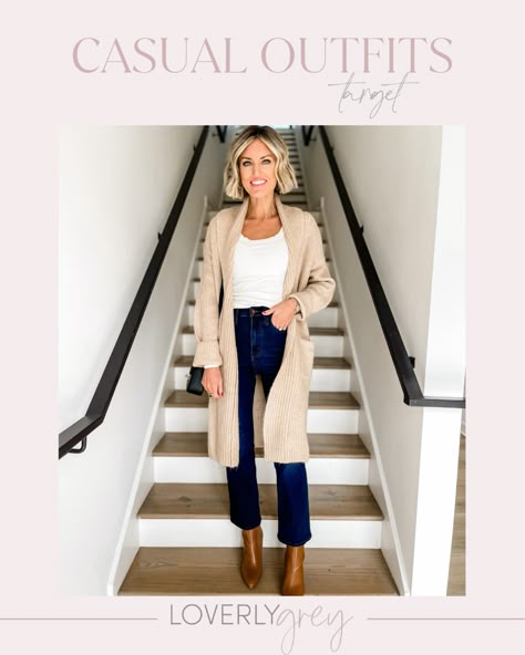 Shop Women's Layering Cardigan - A New … and other curated products on LTK, the easiest way to shop everything from your favorite creators. Tan Cardigan Outfit, Cream Cardigan Outfit, Stylish Jeans Outfit, Winter Cardigan Outfit, Muted Autumn, Sweater And Jeans Outfit, Long Cardigan Outfit, Sweater Cardigan Outfit, Layering Cardigan