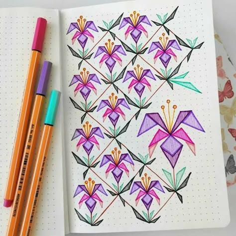 Graph Paper Designs, Arte Doodle, Graph Paper Drawings, Graph Paper Art, Dot Journals, Doodle Art Designs, Paper Drawing, Mandala Drawing, Zentangle Patterns