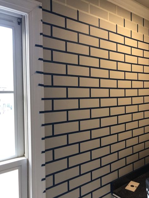 DIY Faux Brick Wall - Weathered Wings Diy Brick Wall Painting, Brick Wall Painting Ideas, Brick Wall Painting, Diy Faux Brick Wall, Diy Brick Wall, Faux Brick Wall, Faux Brick Walls, Clay Paint, Faux Brick