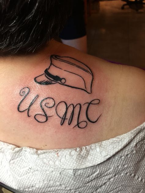 Female USMC tattoo #femalemarine #USMC Female Marine Tattoo, Usmc Tattoos For Women, Female Usmc, Marine Tattoos For Women, Marine Tattoo Ideas, Marine Girlfriend Tattoos, Usmc Tattoos, Marine Tattoos, Marine Corps Tattoos