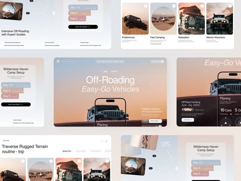 Off-Road Camping Landing Page designed by Sam Halpert for Awsmd. Connect with them on Dribbble; the global community for designers and creative professionals. Camping Website Design, Camping Website, Adventure Website Design, Camp Website, Best Ux Design, App Website Design Landing Pages, Mobile App Landing Page, Edit Inspiration, Car Ui