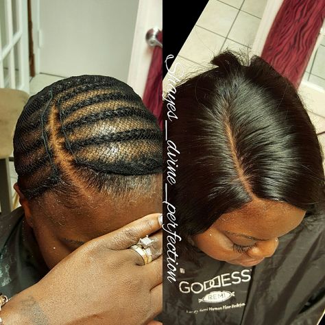 Lace Front Closure Sew In, Braid Pattern For Sew In With Closure, See In Closure, Sew In Braid Pattern, Sew In Bob Hairstyles, Sew In Braids, Sew In Hairstyles, Braid Patterns, Pelo Afro