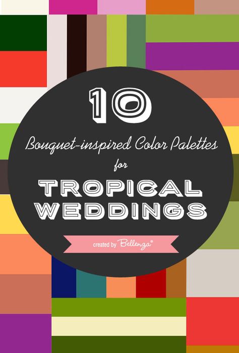 We hope everyone had a great weekend! While you were out enjoying the fun, our creative team was hard at work. Why? For today's post featuring 10 spectacular color palettes that are inspired by vibrant summer bouquets. Just in time for a tropical wedding. #tropicalweddings #tropicalcolors #summerweddingcolors Muted Tropical Color Palette Wedding, Tropical Wedding Color Palette, Fun Wedding Ideas, Wedding Color Palettes, Beach Wedding Inspiration, Summer Bouquet, Summer Wedding Colors, Unique Beach, Wedding Look