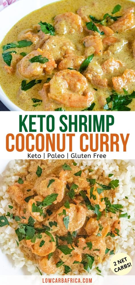 Keto Recipes Fish, Shrimp Coconut Curry, Shrimp Curry Recipe, Coconut Shrimp Curry, Shrimp Keto, Low Carb Curry, Yellow Curry Recipe, Shrimp Meals, Shrimp Coconut