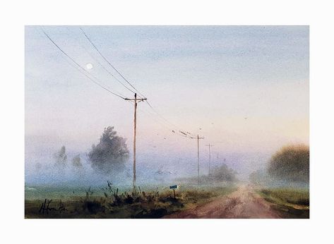 Fog Watercolor, Andy Evansen, Watercolour Artists, Watercolor Indian, Watercolor Art Landscape, Watercolour Landscape, Watercolor Architecture, Diy Watercolor Painting, Landscape Photography Nature