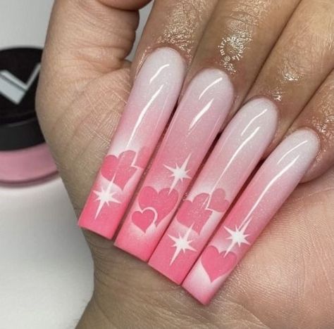 Vday Nails, Nail Stencils, Airbrush Nails, Cute Acrylic Nail Designs, Exotic Nails, Long Acrylic Nails Coffin, Long Square Acrylic Nails, Acrylic Nails Coffin Short, Acrylic Nails Coffin