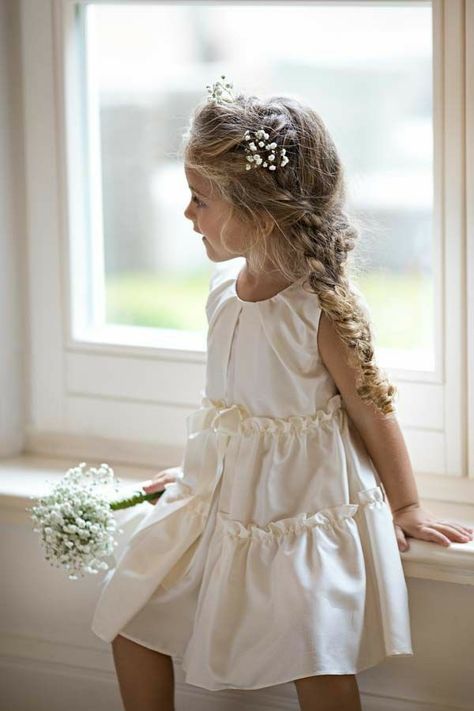 Classy Elegant Dress, Flower Girl Inspiration, Flower Girl Outfit, Clothes For Girls, Dupion Silk, Wedding Flower Girl, A Paris, Tiered Dress, Dress Code