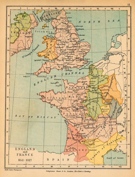 Map of England and France 1152-1327 Map Of England, Maps Aesthetic, Eleanor Of Aquitaine, Ancient Alphabets, Scotland Map, England Map, Drawn Map, Summer Scrapbook, Photo Maps