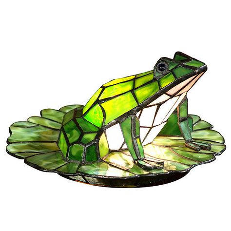 Frog Lily Pad, Glass Frog, Accent Lamp, Home Lighting, Art Glass, Stained Glass, Lamps, Table Lamp, Lily