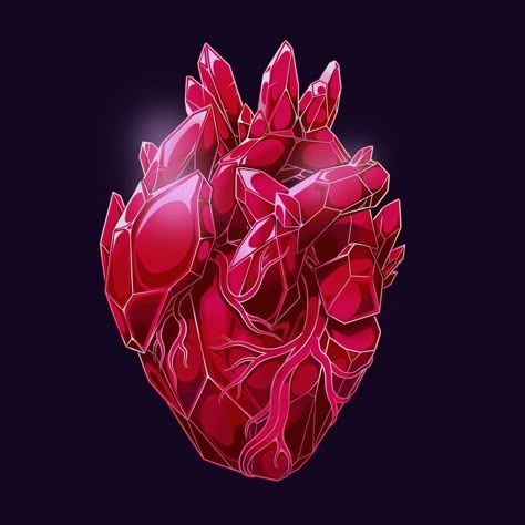 Crystal Heart Art, Crystal Heart Drawing, Artifact Art, Powers Art, Crystal Drawing, Dnd Magic, Dragon Heart, Super Powers Art, Magic Stones