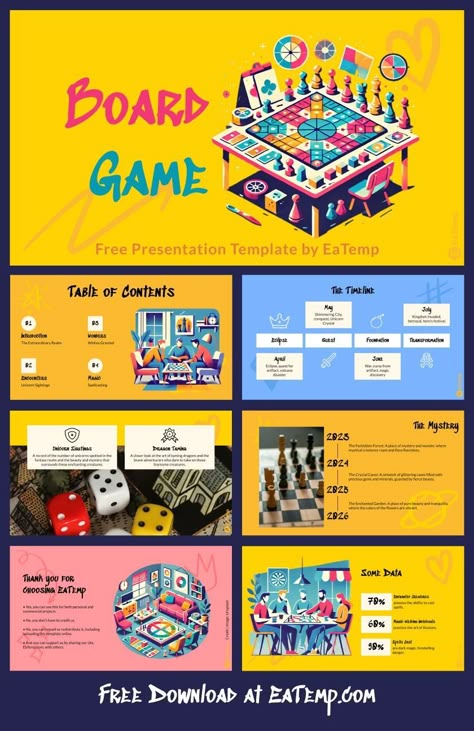 Board Game 13 Game Presentation, Doodles Games, Deck Layout, Powerpoint Games, Google Slides Theme, Project Presentation, Computer Vision, Art Society, Google Slides Themes