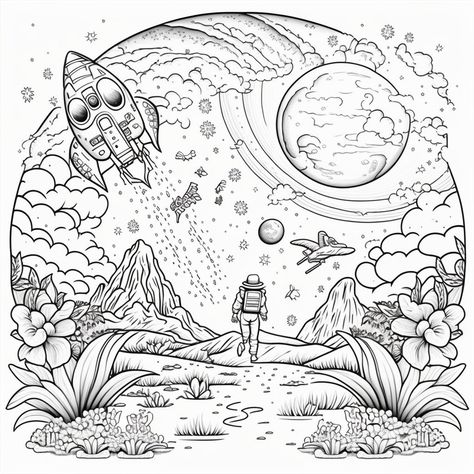 various kids space coloring pages Sci Fi Coloring Pages, Realistic Coloring Pages, Graffiti Coloring Pages, Drawing Dinosaurs, Outer Space Drawing, Tumblr Coloring Pages, Avengers Coloring Pages, Digital Coloring Pages, Avengers Coloring