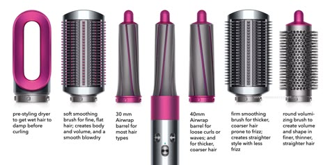 DYSON AIRWRAP STYLER FOR WAVES, CURLS, VOLUME, SMOOTH FINISH - Beautygeeks Dyson Airwrap Attachments, Dyson Hair Tools, Dyson Air Wrap Attachments, Dyson Air Wrap Tips, Dyson Hair Dryer Attachments, Dyson Dryer, Dyson Products, Curls Volume, Dyson Air Wrap