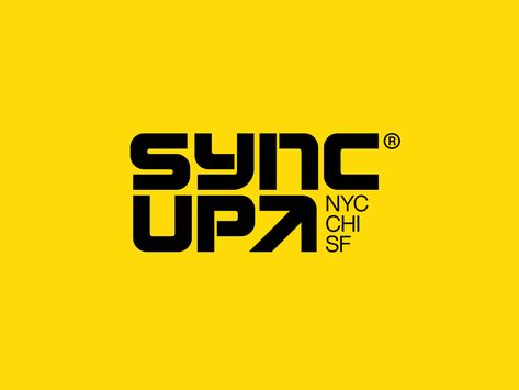 Logo for SYNC UP, a series of shows that take place simultaneously in multiple cities. https://coryschmitz.com/SYNC-UP Sync Logo, Sport Logo Branding, Cory Schmitz, Hype Logo, Graphic Design Cv, Show Logo, Urban Logo, Digital Logo, Typographic Logo Design