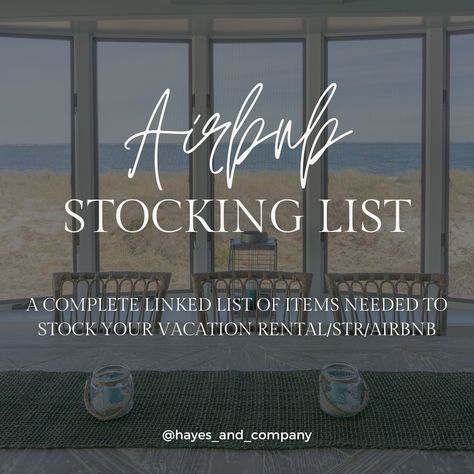 Airbnb Stocking Essentials List List Of Items Needed For Airbnb, Beach House Rental Must Haves, Short Term Rental Property Management, Airbnb Essentials, Boutique Motel, Airbnb Checklist, Real Estate Investing Rental Property, Cleaning Supplies List, Mid Term